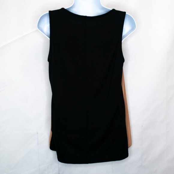 NEW NY&C New York & Company Ruffle Tank Top Womens S Tan Sleeveless Blouse W13X - Picture 3 of 5